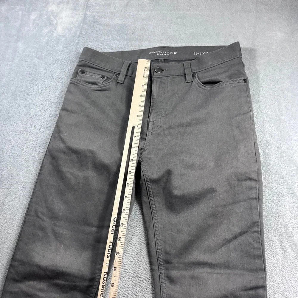 Banana Republic Traveler Slim Fit Pants Mens 29x30 Gray 5-Pocket Casual Chino